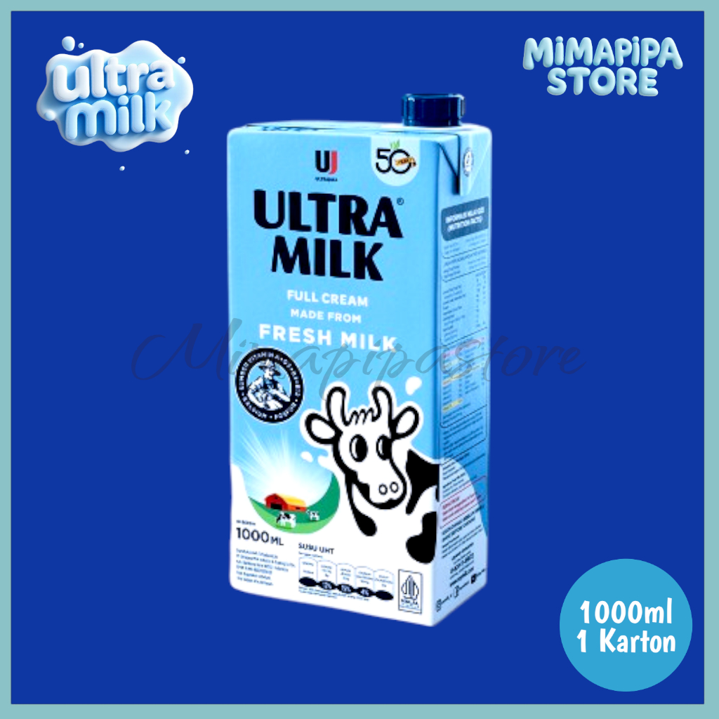 Ultra Milk Susu UHT Kemasan 1000ml 1 Karton ( 12 Pcs )