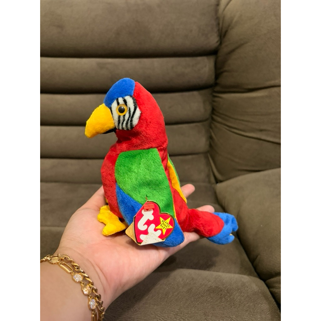 [BARU] Boneka kado/koleksi TY beanie burung kakak tua / Jabber the parrot original newtag