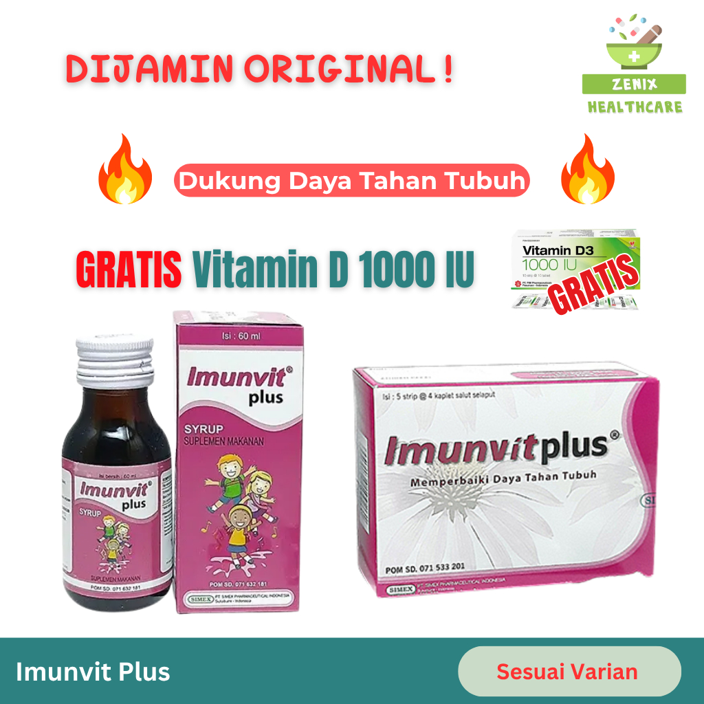 Imunvit Plus Sirup | Tablet – Vitamin Daya Tahan Tubuh