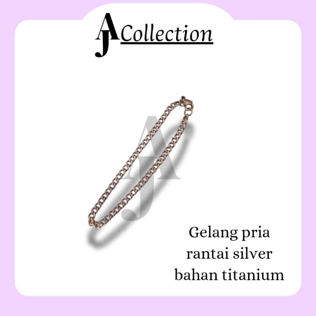 Gelang pria rantai silver
