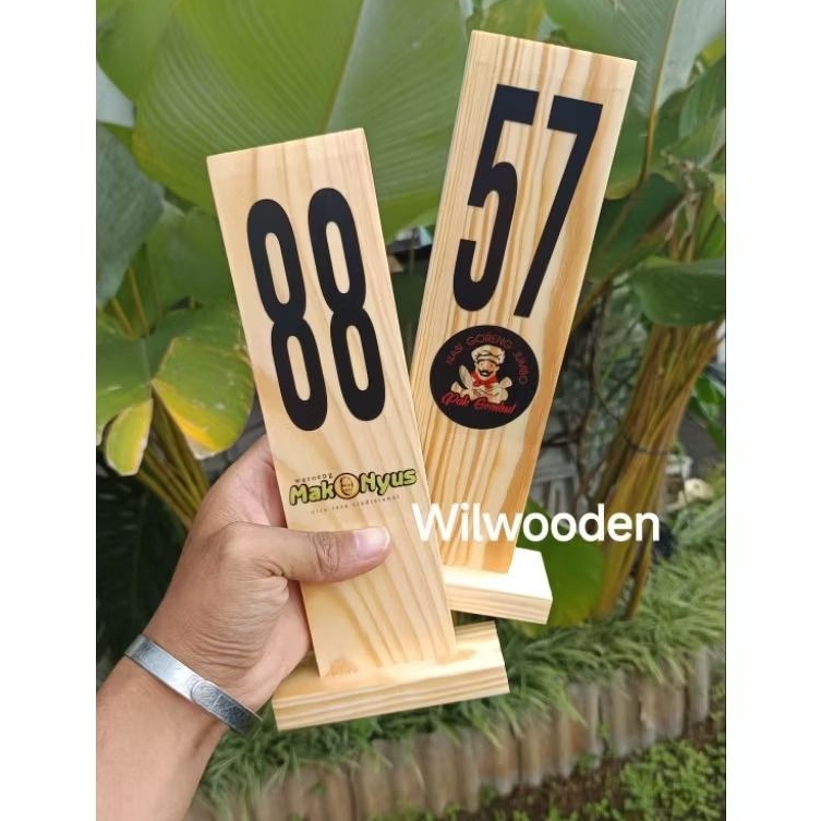 Nomor meja tinggi 25CM | Nomor meja kayu jati belanda