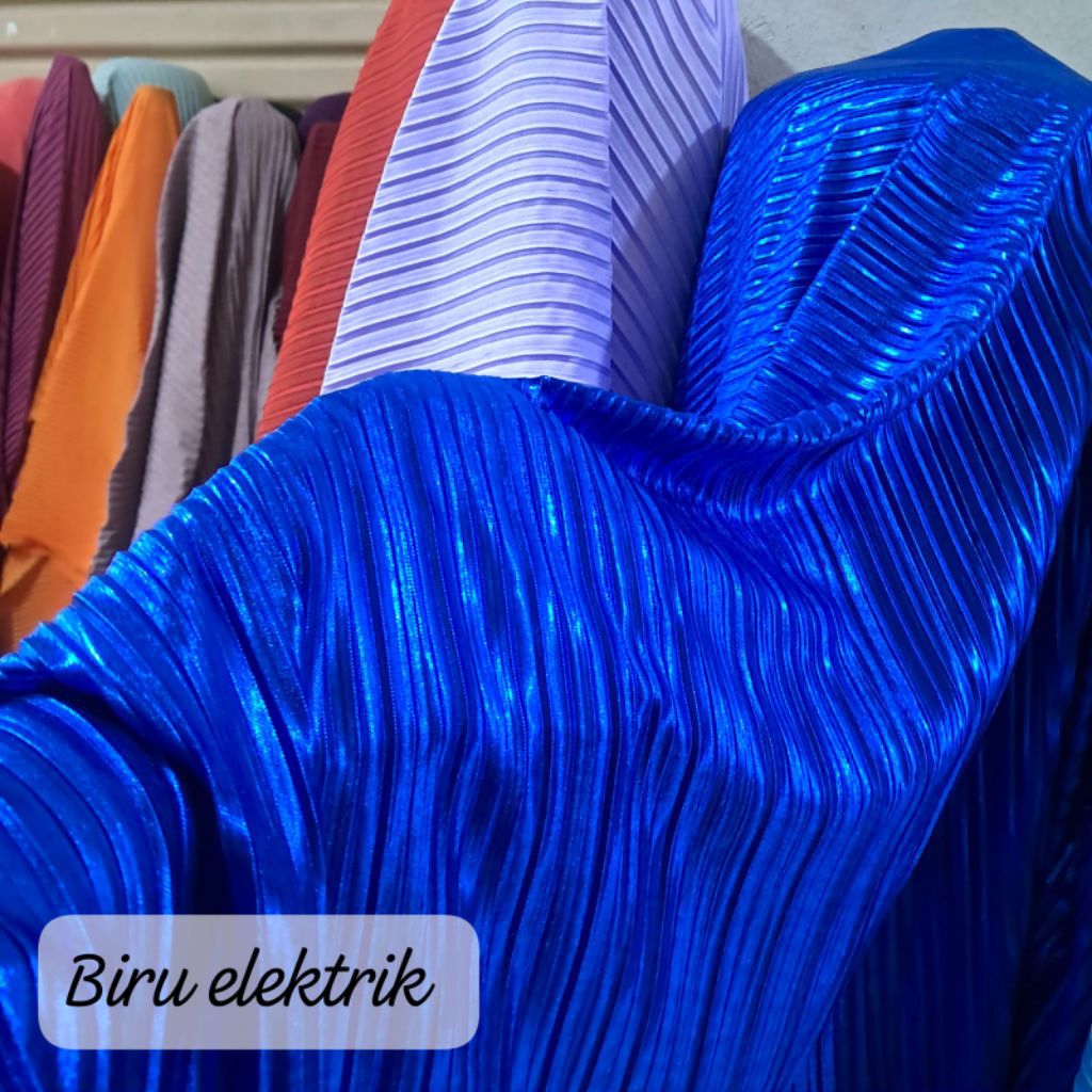 1/2 Meter Kain Plisket Glossy Hyget Premium | Bahan Plisket Polos Pilsket Meteran