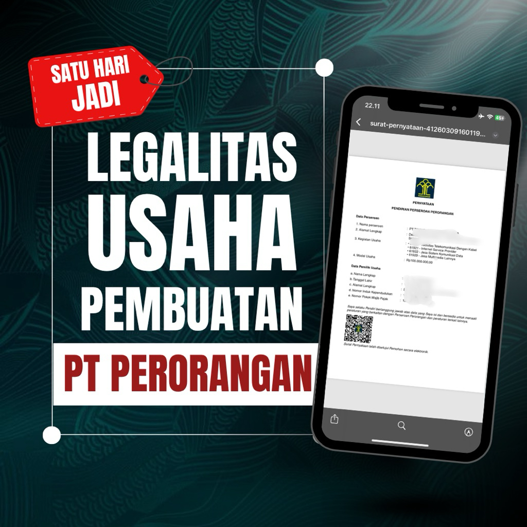 JASA PEMBUATAN PT PERORANGAN