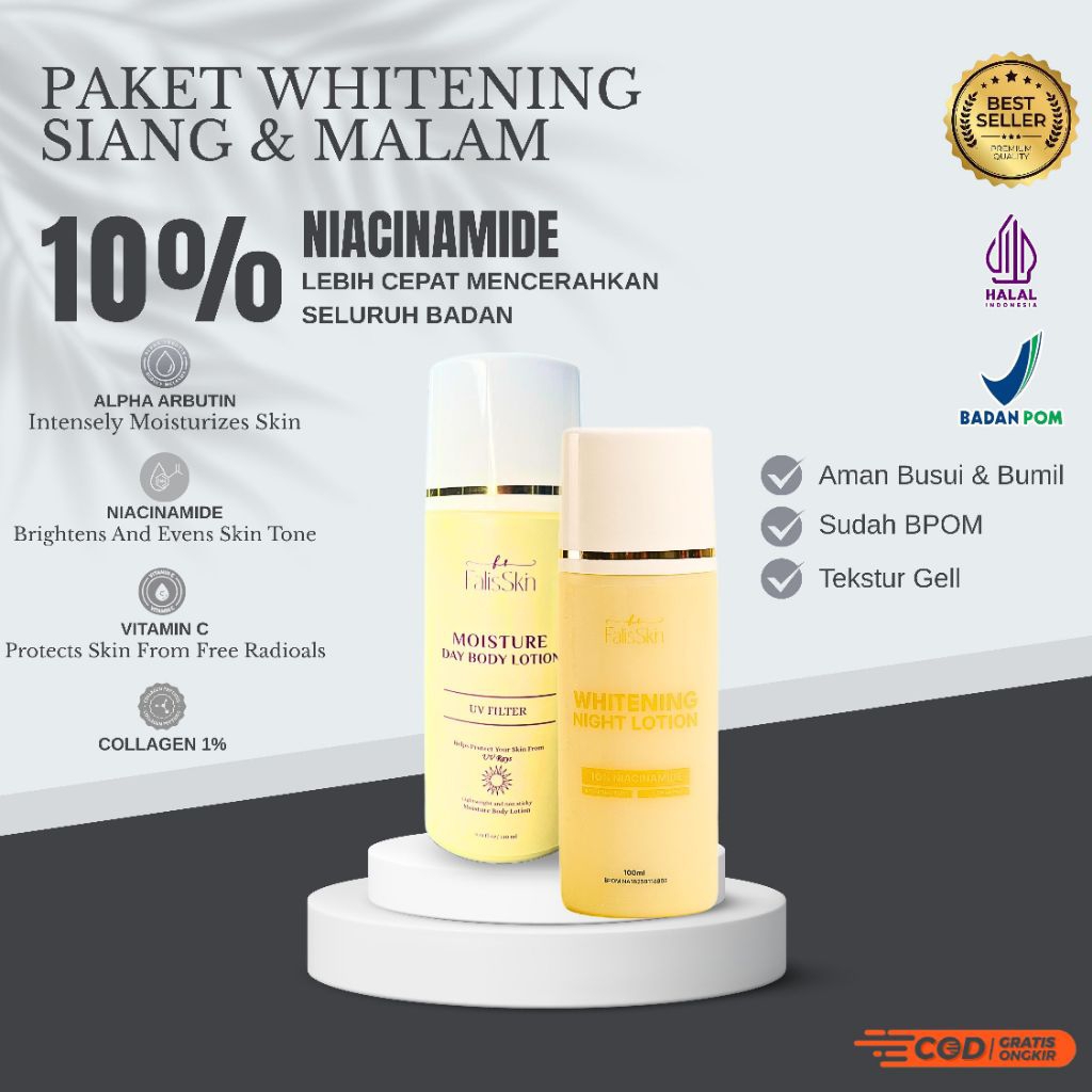 HB LOTION WHITENING ANGGUR TEKSTUR GEL SIANG & MALAM ORIGINAL (BPOM)