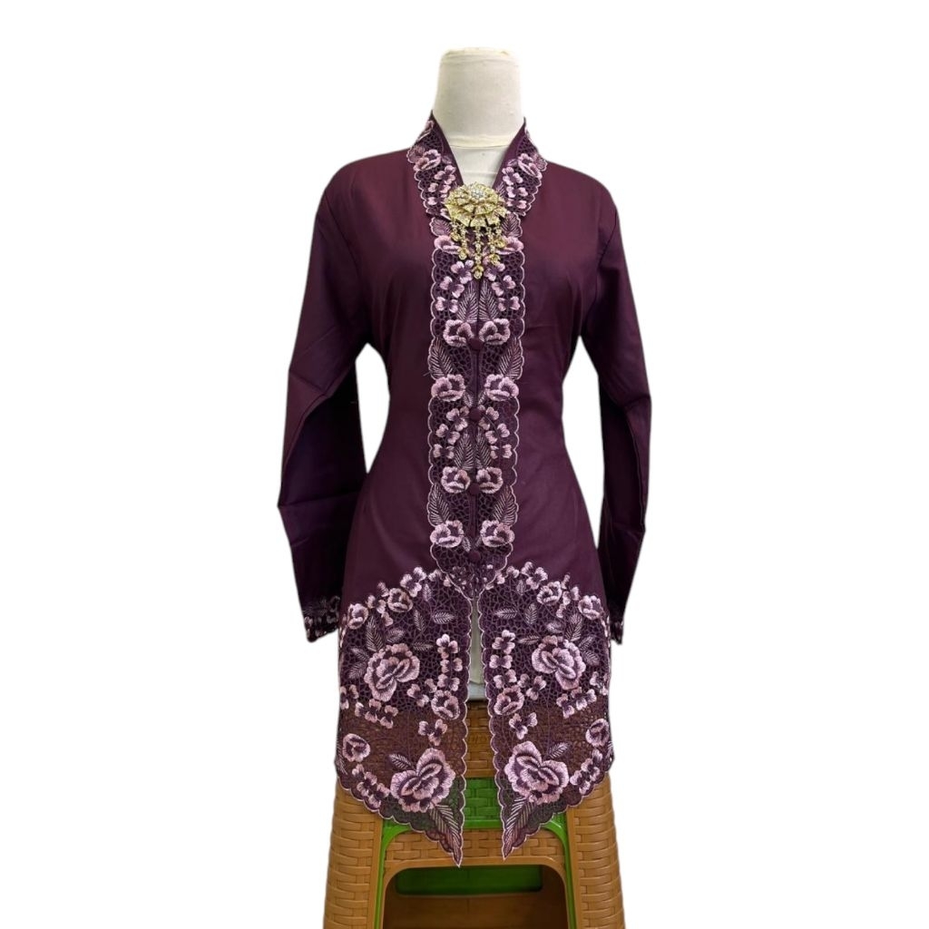 Kebaya Encim Kartini Bordir // Atasan Kebaya Encim Moderen // Kebaya Encim Katun Lengan Panjang // B