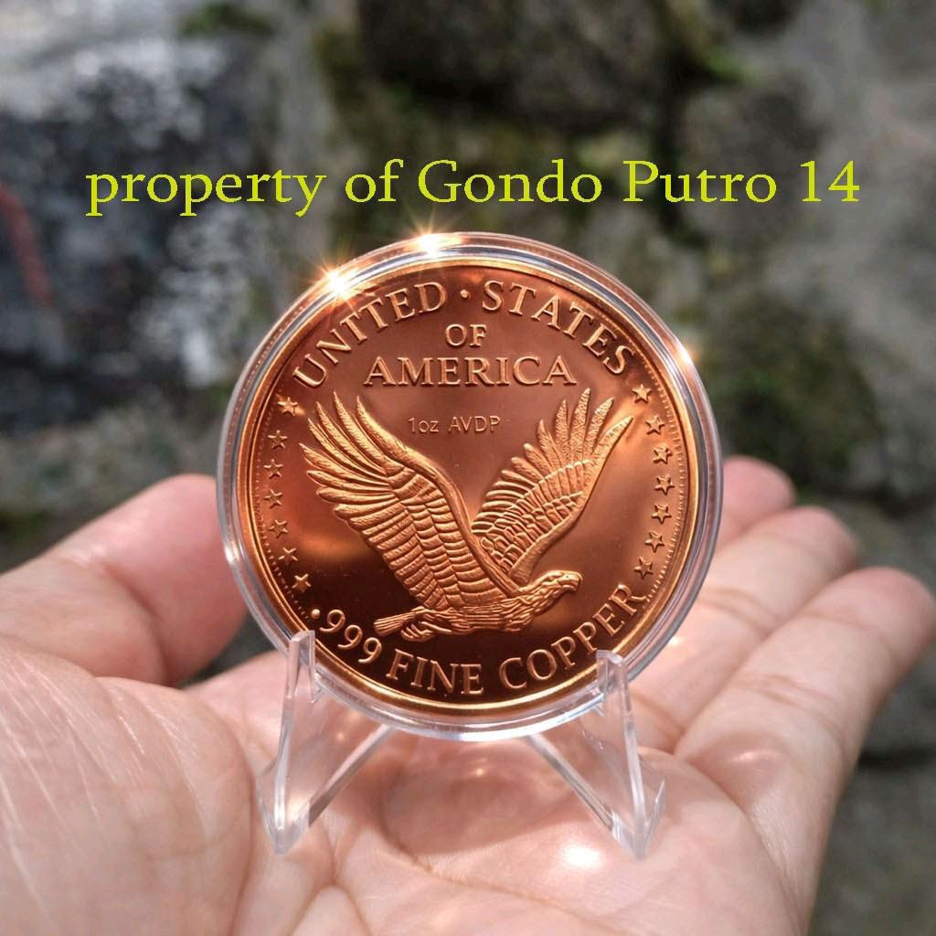 Koin Copper Tembaga Eagle Liberty 1AVDP = 28,4 gram fine copper 999 dijamin ASLI