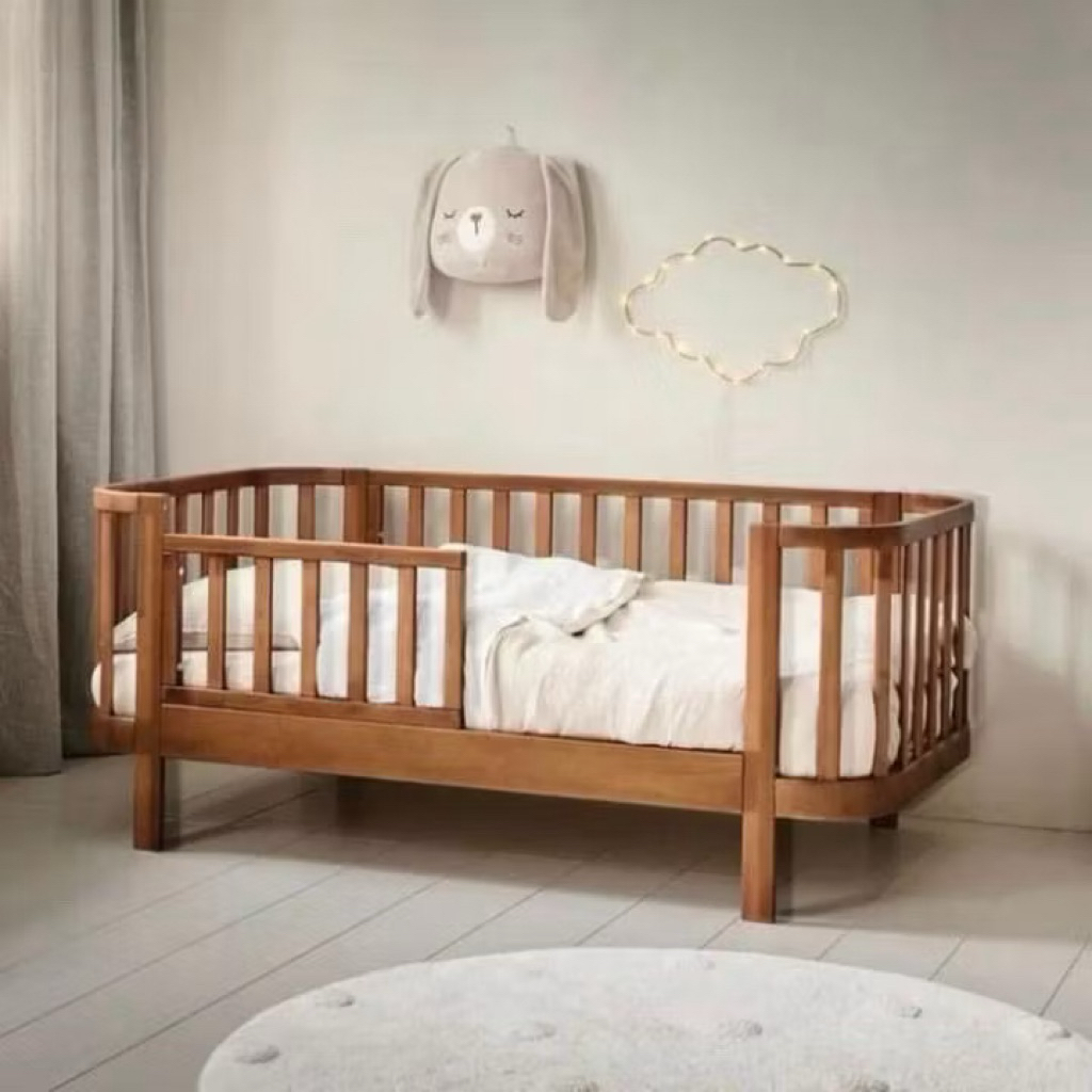Tempat Tidur Anak Kayu Minimalis Dengan Laci – Ranjang Single Sorong Safety Rail