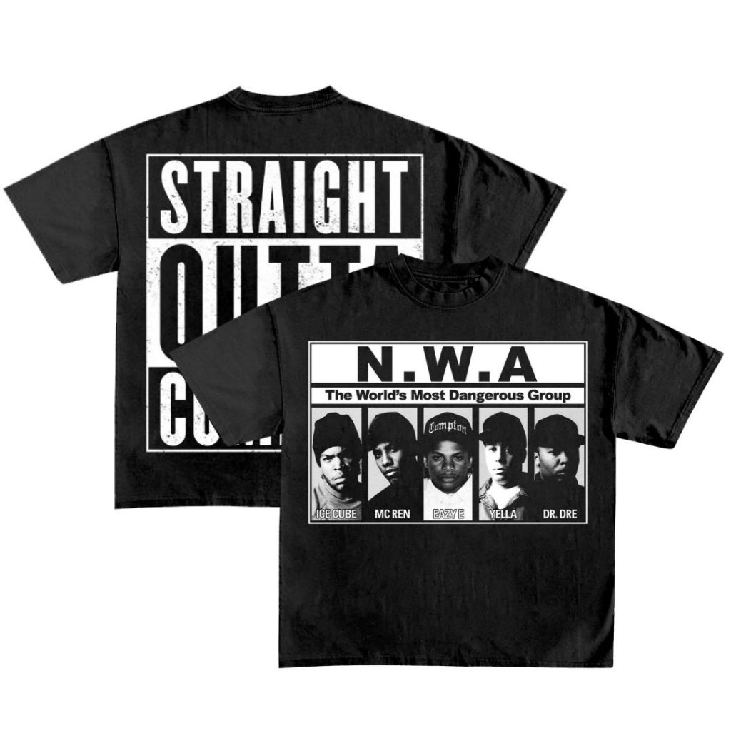 DBRONX "NWA" Oversized T-Shirt | Black | Kaos Oversize | Vintage | Atasan | COD