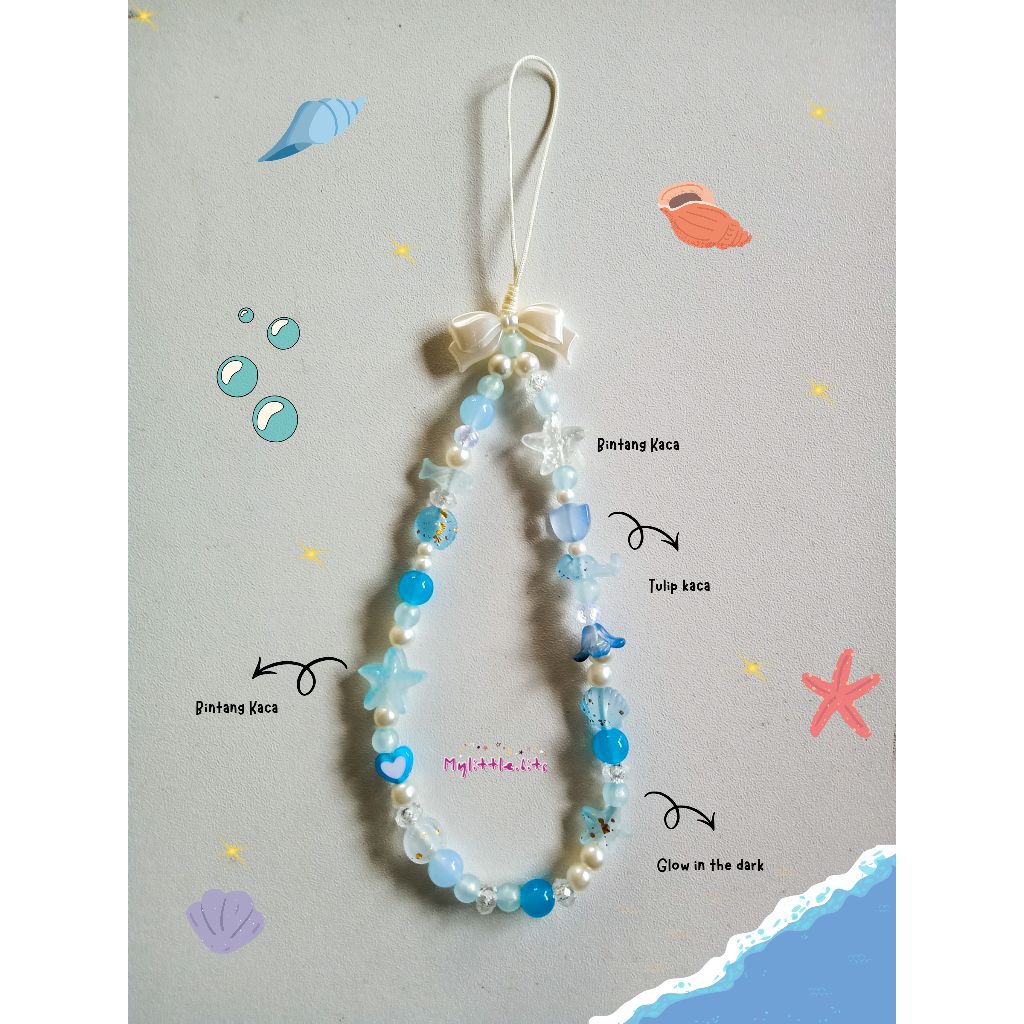 Phone Charm Ocean Animals | Phone Charm Sea | Gantungan Hp Bintang Laut | Phone Strap Tema Laut