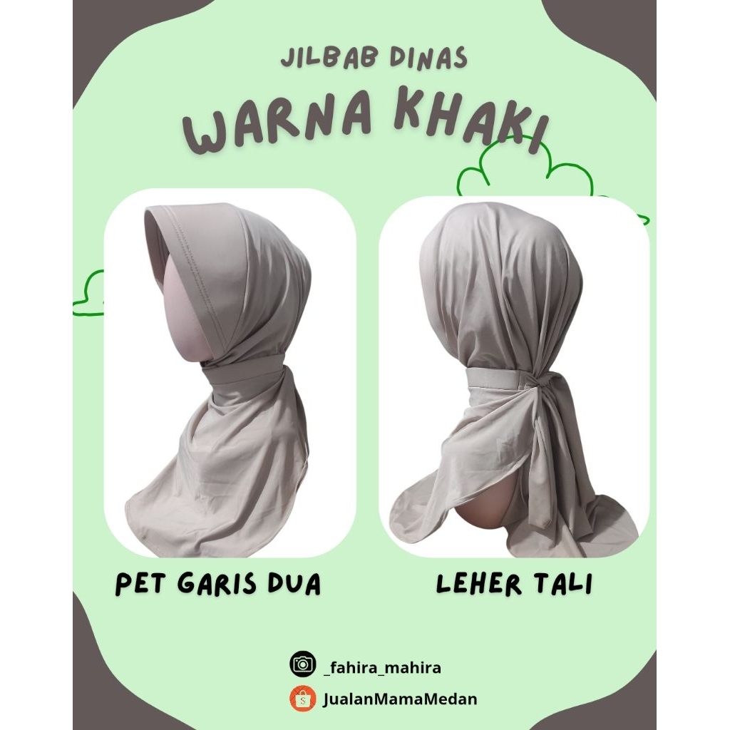 Jilbab Dinas PNS warna Khaki
