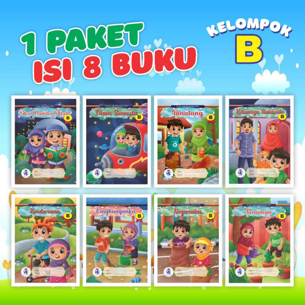majalah tematik islami PAUD TK Ra kelompok B usia 5-6 th 1 paket 8 buku