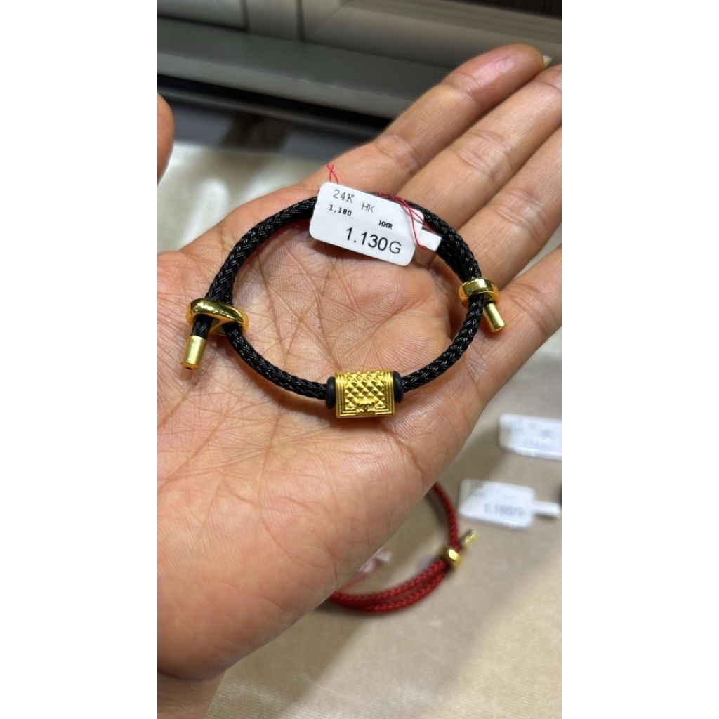 gelang tali waterproff gelang kawat variasi emas 99 charm unik warna cet baby naga fish koi ikan bag