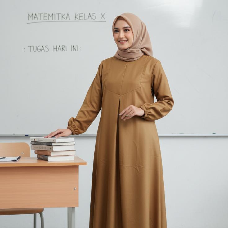 Nadia Series Gamis Abaya Seragam PNS PDH Guru Bahan Toyobo Premium Busana Muslim Wanita