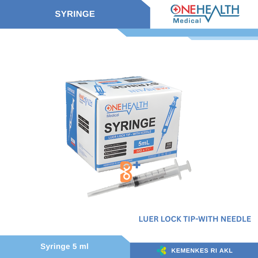 Disposable Syringe 5 ml 5ml Spuit Spoit 5cc Jarum Suntik Suntikan 5 cc