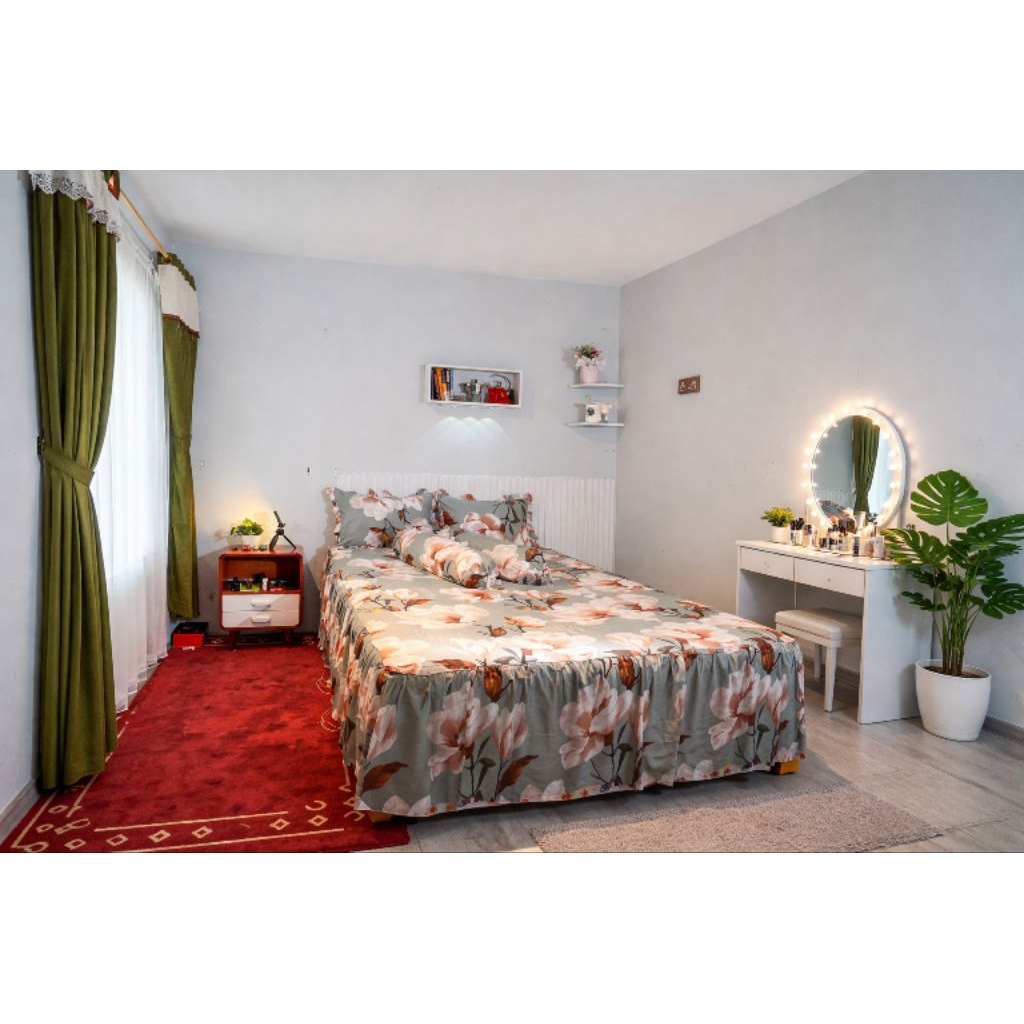 Sprei Rumbai Jumbo 200×200 motif bunga Elegant