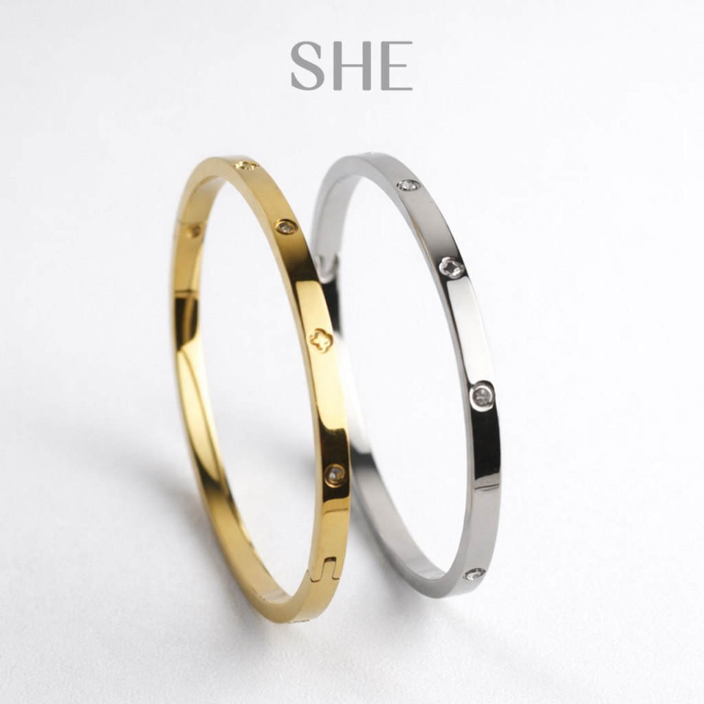 SHE Gelang Bangle Titanium Polos CTR Slim Nagita