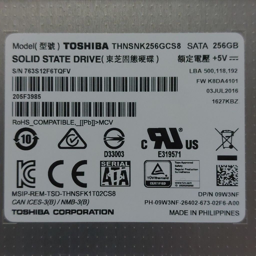 SSD SATA 2,5 inch 256 GB TOSHIBA