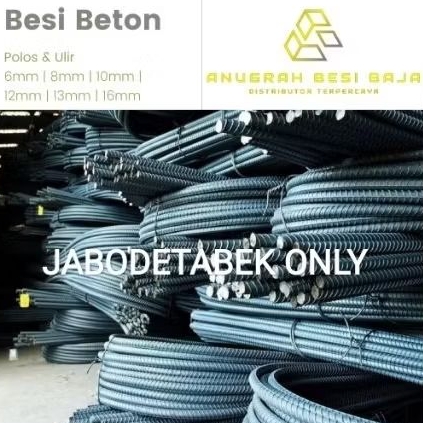 Besi Beton Full SNI Sertifikat TP280/TS280 Ulir/Polos 6mm/8mm/10mm/12mm/13mm/16mm/19mm