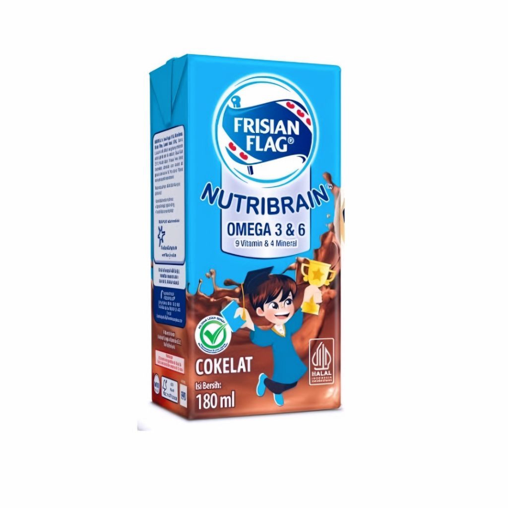 Susu Frisian Flag Cokelat 180ml - 1 Dus (36 Pcs) Susu Bendera Milky Nutrisi Lebih Puas