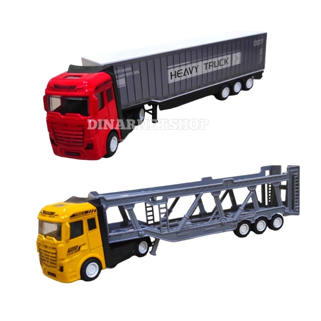 Diecast Miniatur Truk Trailer Truck Kontainer Konstruksi Hadiah Anak