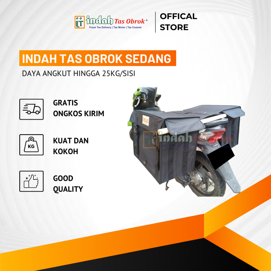 INDAH Tas Obrok - Tas Obrok Motor Sedang Hitam Kuat
