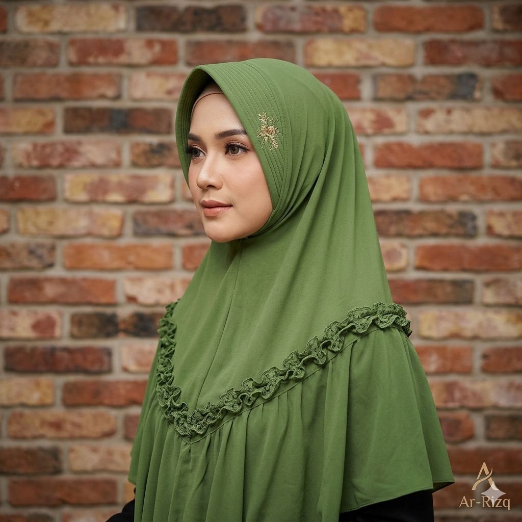Jilbab Instan Muslimat NU Rampel Jersey Tebal Custom