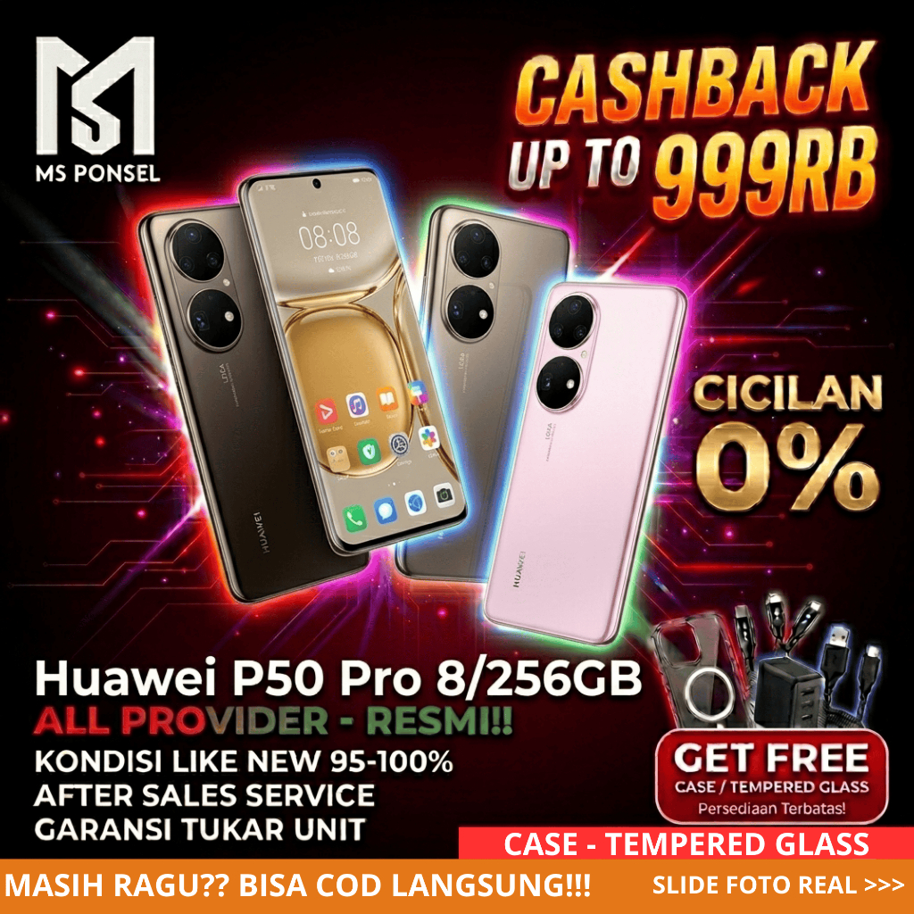 Huawei P50 Pro 8/256GB Second Resmi Indonesia All Operator Permanen