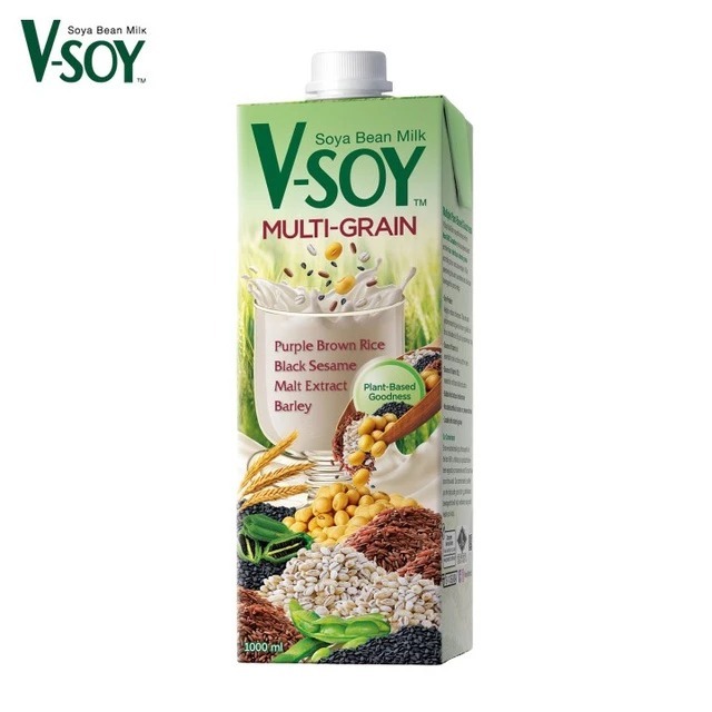 V-SOY Multigrain UHT 1000ML | Susu Kedelai Multigrain Soy Milk UHT