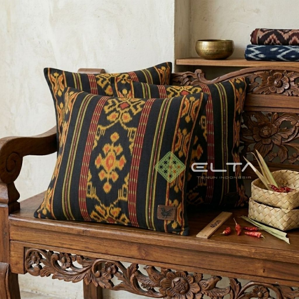 Sarung bantal etnik bahan kain tenun bantal peluk sofa