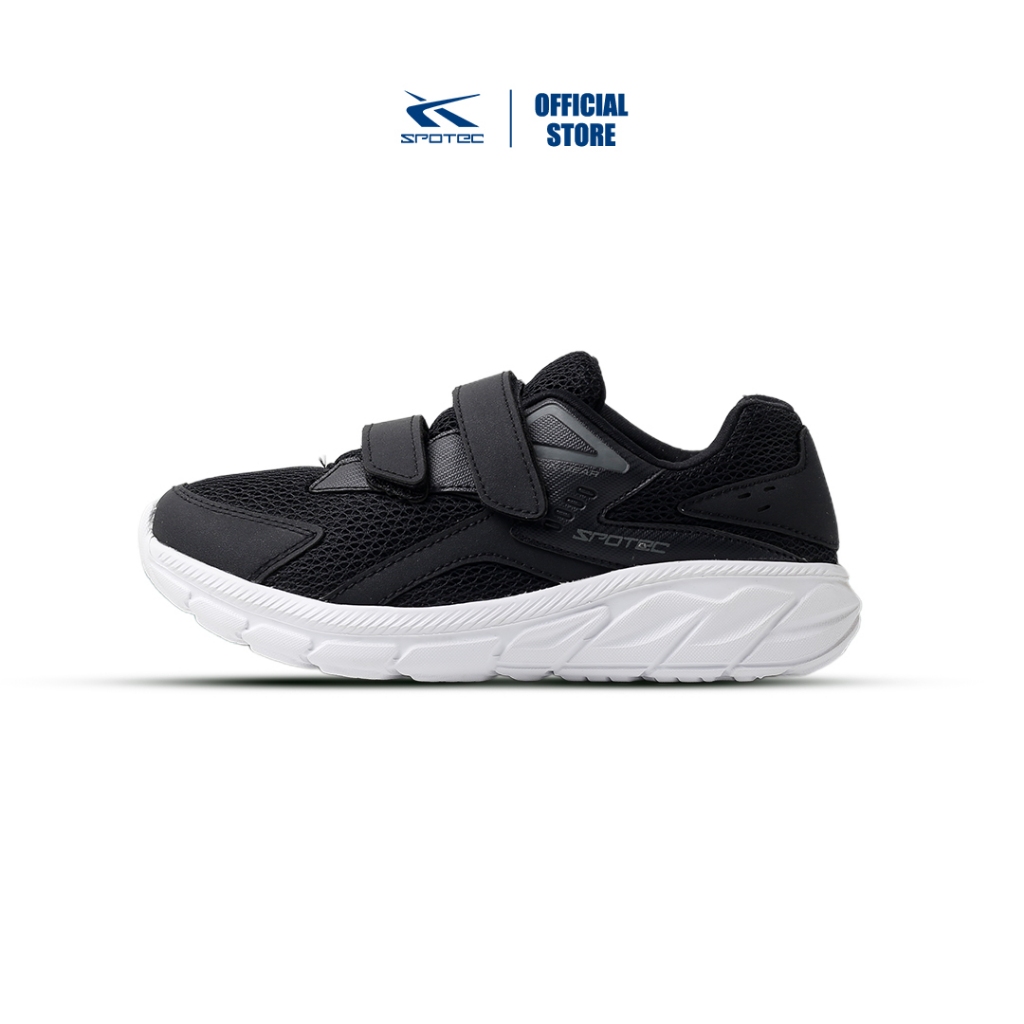 SPOTEC Kids Calvin Jr Velcro Sepatu Sneakers Anak - Hitam Putih