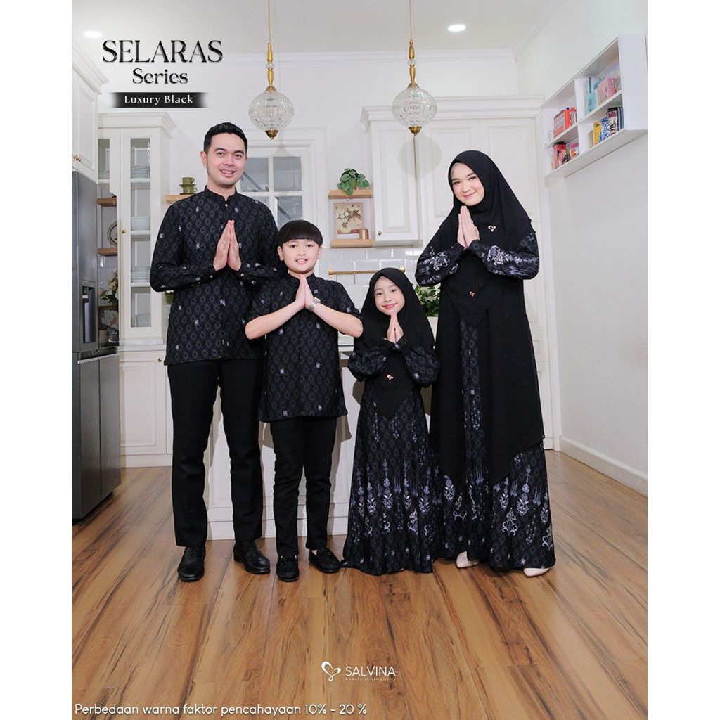 LUXURY BLACK - SARIMBIT SELARAS SERIES BY SALVINA HIJAB - SARIMBIT SALVINA TERLARIS