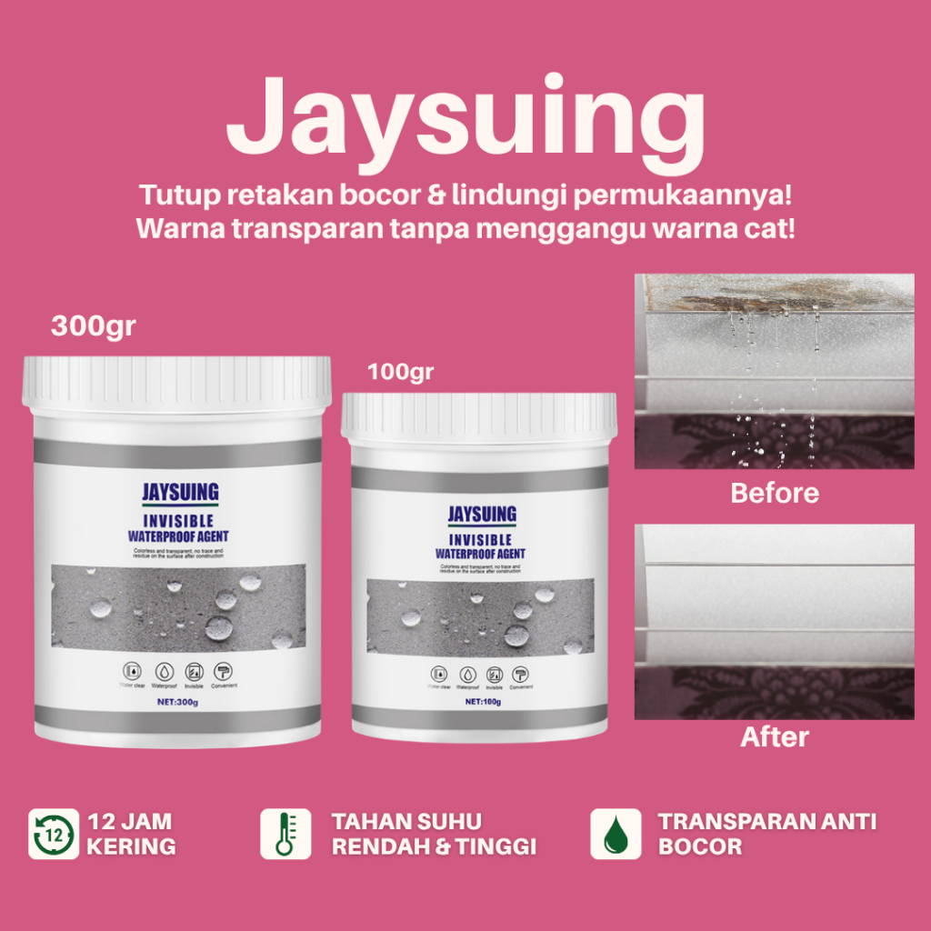 Jaysuing Invisible Waterproof Lem Sealant Anti Bocor Rembes Air Pelapis Penambal Perekat Atap Genten