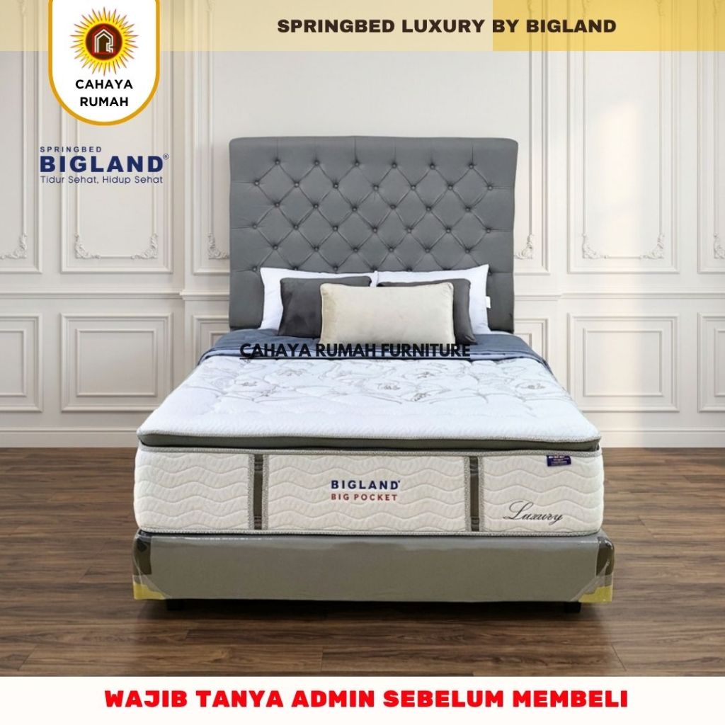 Cahaya Rumah - Springbed Bigland Big Pocket Luxury - Tinggi kasur 37 - Dipan - Tempat Tidur