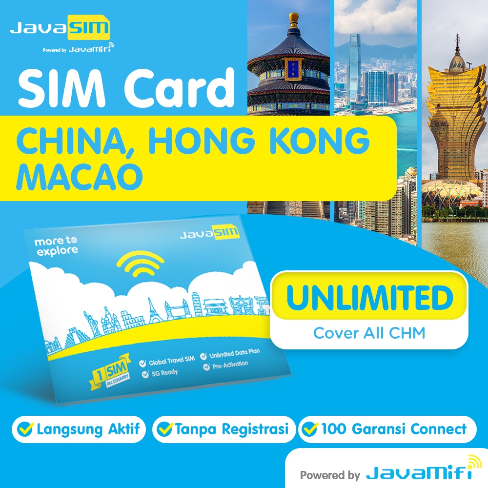 JavaMifi SIM Card China Hongkong Macao Unlimited