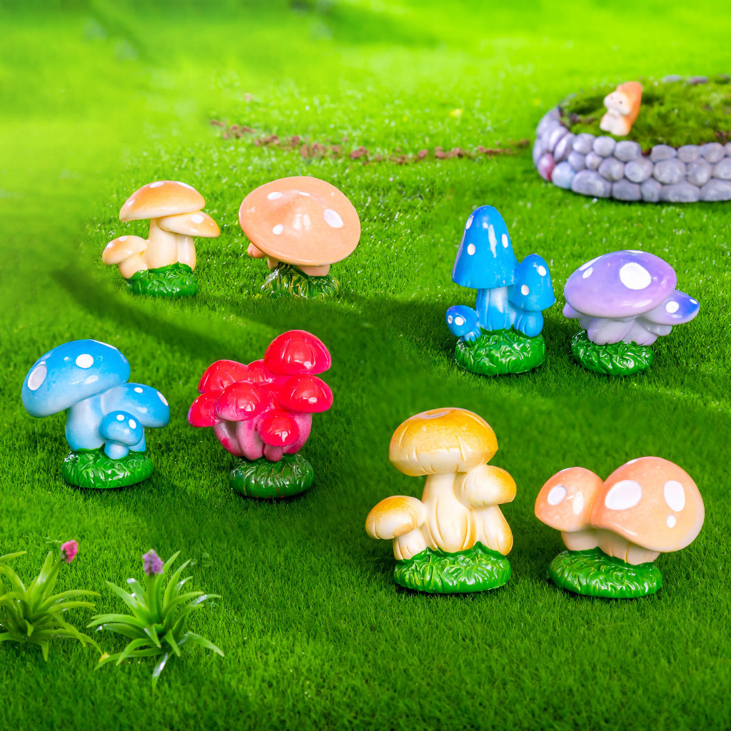 Miniatur Landscape Diorama Jamur Simulasi Colorfull Mushroom