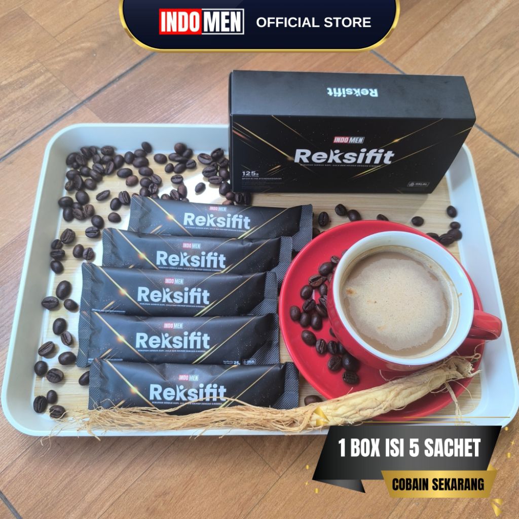 INDOMEN Reksifit Kopi Ginseng 1 Box 5 Sachet Terlaris Alternatif Kopi Java Plus