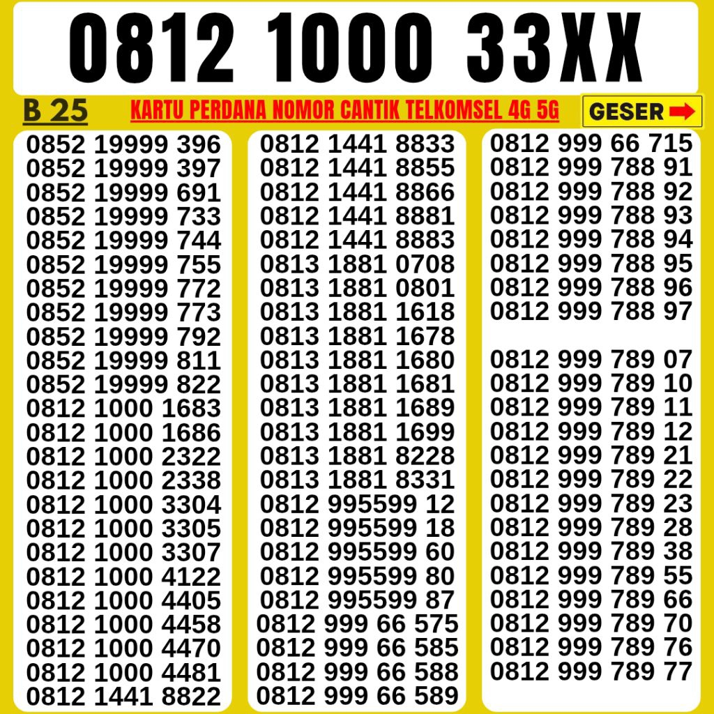 NOMOR CANTIK TELKOMSEL 1000  KARTU PERDANA 12 DIGIT 11 DIGIT 10 DIGIT MURAH KARTU PERDANA SIMPATI TE