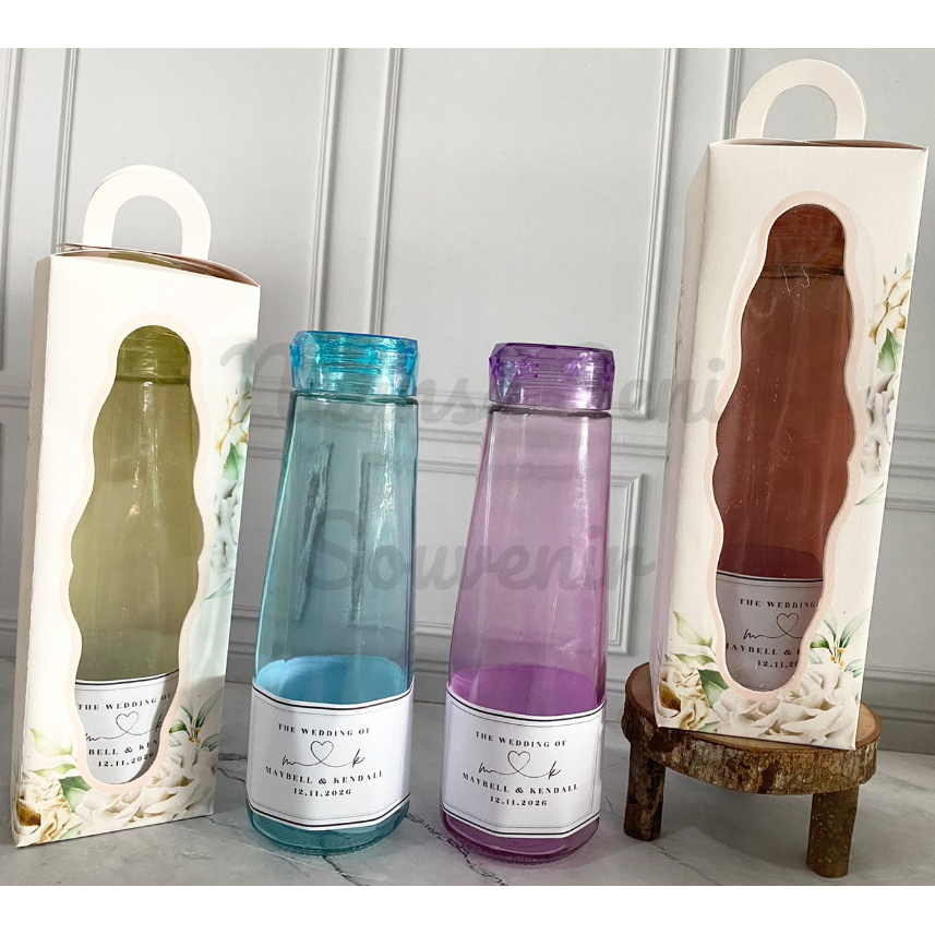 Souvenir Botol Kaca Minum Diamond Kristal 400ml Bottle Import Crystal Botol Glass Warna Kemas Box