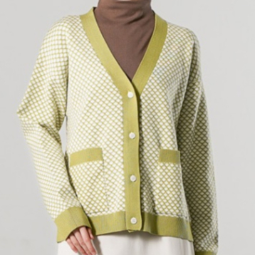This Is April Gilda Cardigan Rajut Wanita Lengan Panjang Knit Pattern Premium Korean Look Green, Bro