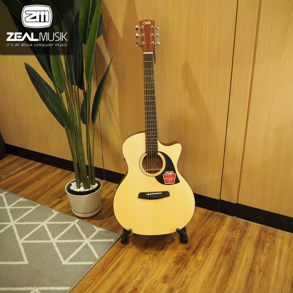Cetta CG21CE - NAT (OP) W/GIGBAG - Gitar Akustik Elektrik Cutaway Preamp - Zeal Musik Jogja