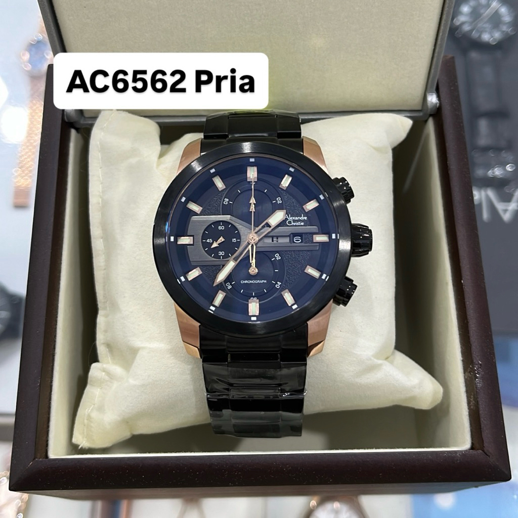Jam Alexandre Christie AC 6562 Pria Rosegold Rantai