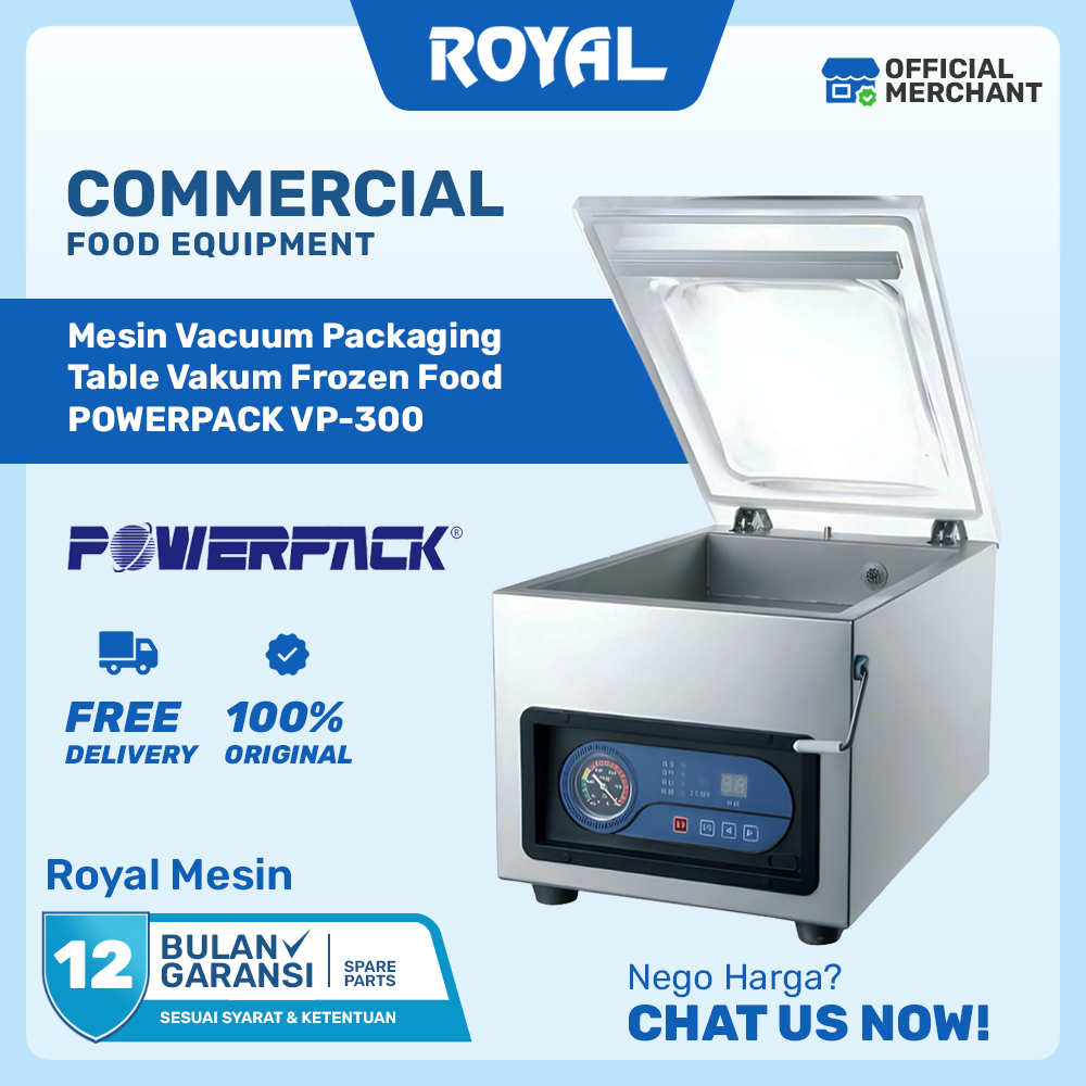 Mesin Vacuum Packaging Frozen Food POWERPACK VP-300 – Table Top Vakum Makanan