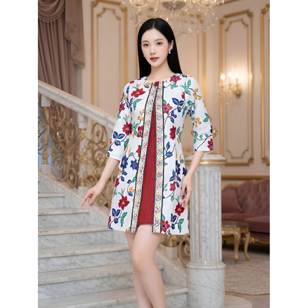 Dres batik tunik batik bahan katun strech  - 252AGA
