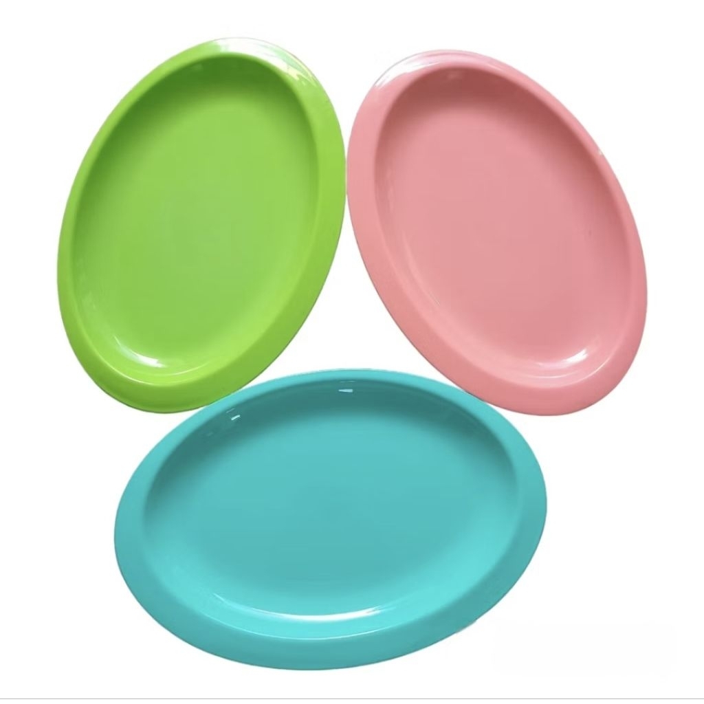 6 PCS PIRING SAJI OVAL 12 INCH / PIRING OVAL HARMONI / PIRING SAJIAN / PIRING PLASTIK OVAL