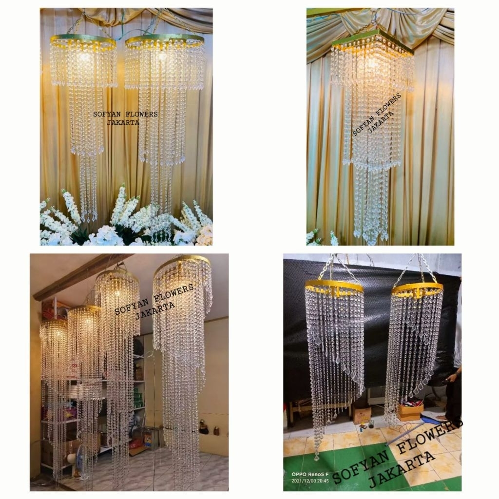 Lampu kristal gantung dekorasi Cristal/Lampu Kristal Gantung Juntay Lampu Hias / Lampu Dekorasi / La