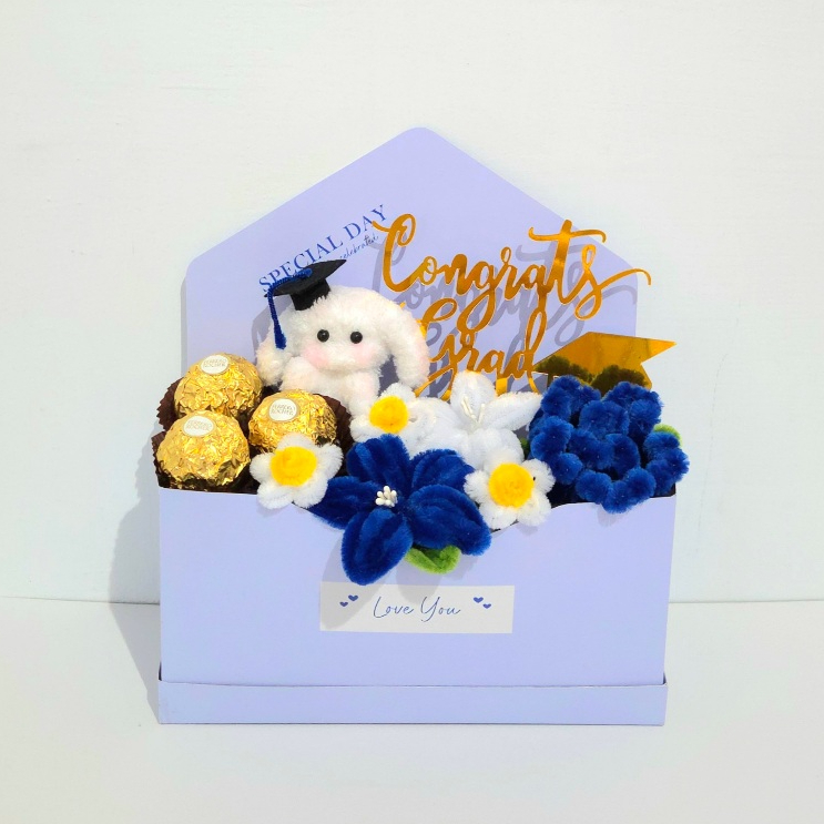 Graduation Envelope Flowers - Buket Bunga Envelope Aesthetic | Flower Gift Box Lucu | Kado Wisuda Gr