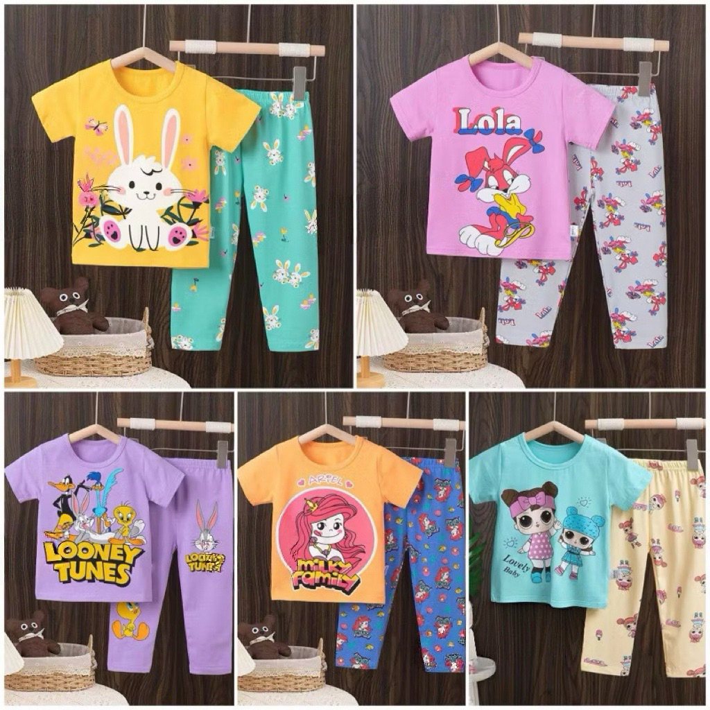 Piyama Anak Impor Ku bao Lengan Pendek Girl 8