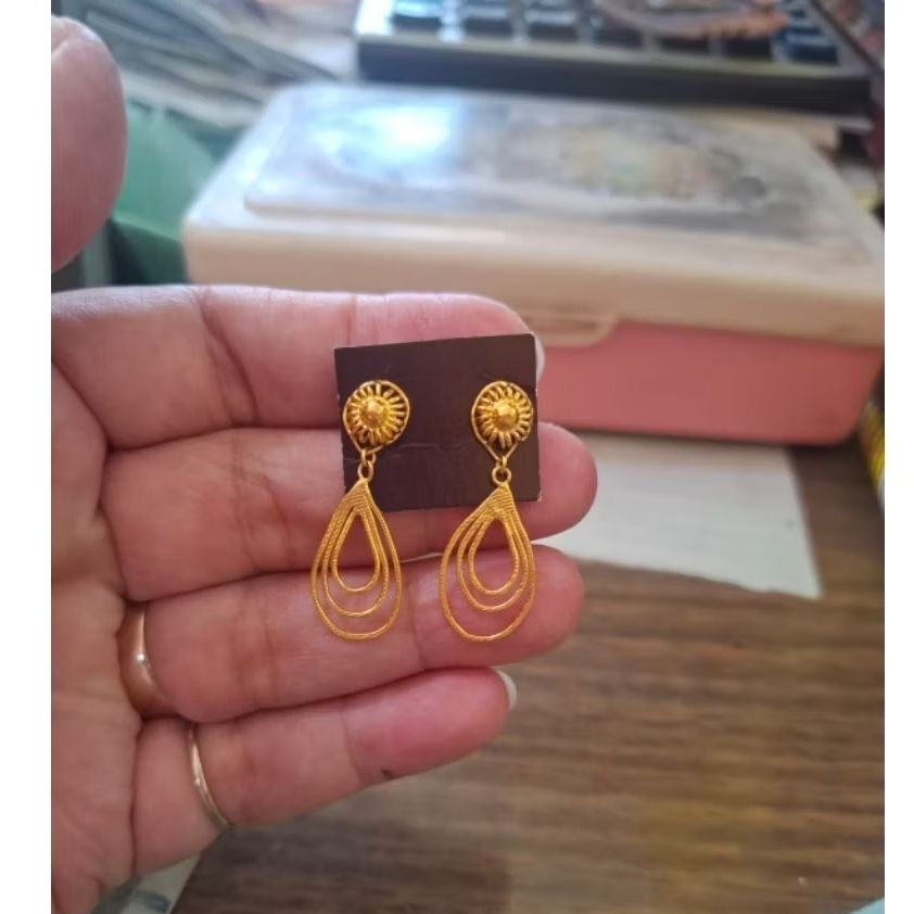 anting tusuk - desain mewah- emas 24k(LM)-emas 99,99-investasi-5gr