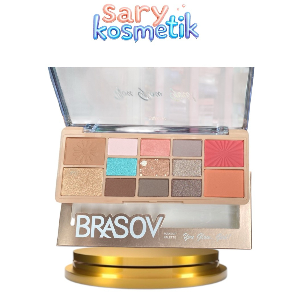 SARYKOSMETIK - BRASOV EYESHADOW PALETTE LENGKAP CONTOUR BLUSH ON