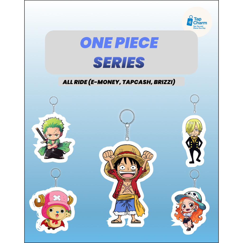 Gantungan Kunci Anime One Piece Series Karakter Kartun Lucu, E-Money, TapCash, Brizzi